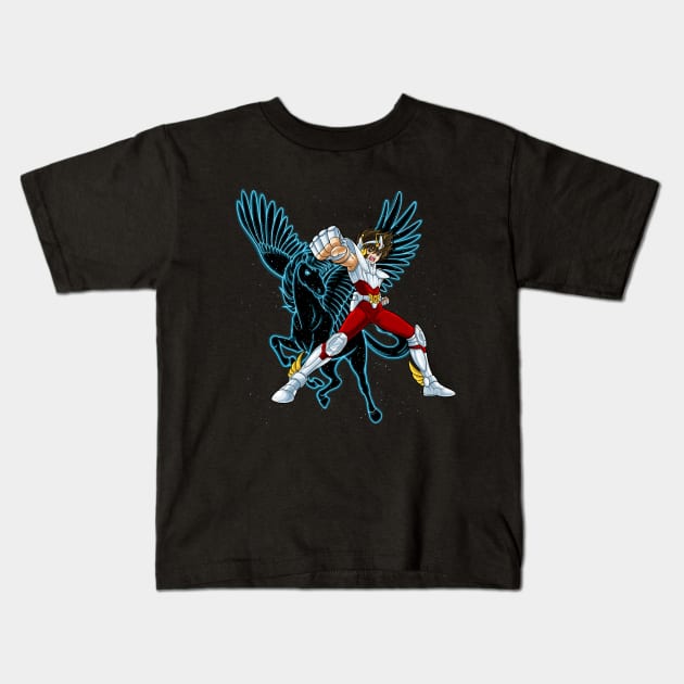 Pegasus Seiya Kids T-Shirt by namanyastudios